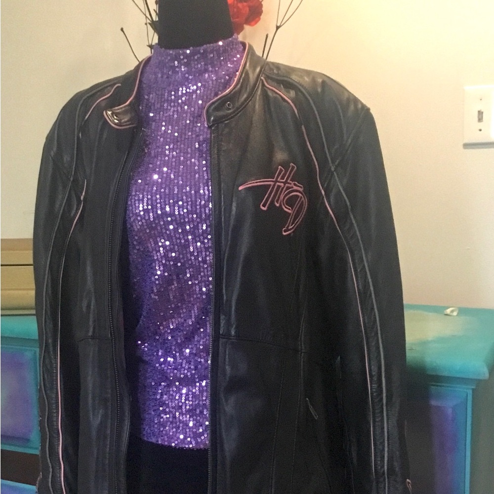 Limited Edition ,pink label, Black Leather jacket